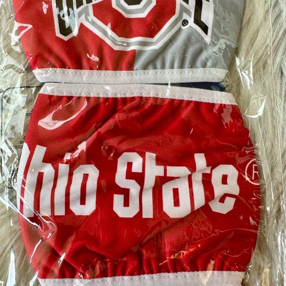 [NWT]  TWO PACKS (6) Licensed Ohio State Buckeyes Face Coverings Adult Size - Picture 6 of 9
